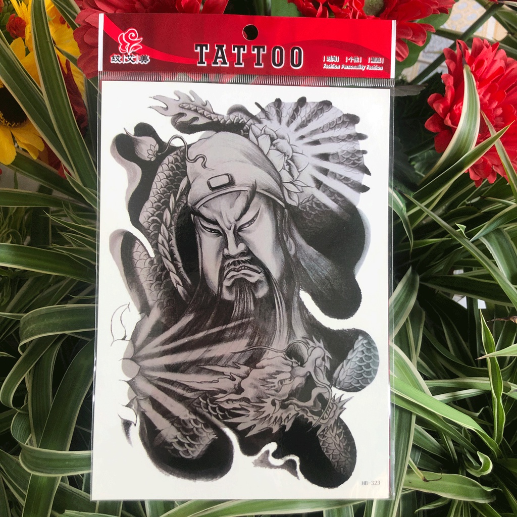 HB-276-Hình Xăm Dán 3D Cho Tay, Ngực, Vai, Lưng Tattoo - HÌNH YÊU QUÁI CÓ MẦU