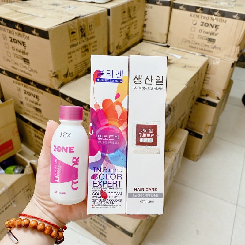 Thuốc nhuộm tóc màu xanh rêu- Hàn Quốc- lên màu chuẩn