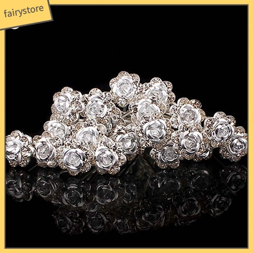 Set 5 Trâm Cài Tóc Hình Hoa Hồng Đính Đá Thời Trang Cho Nữ