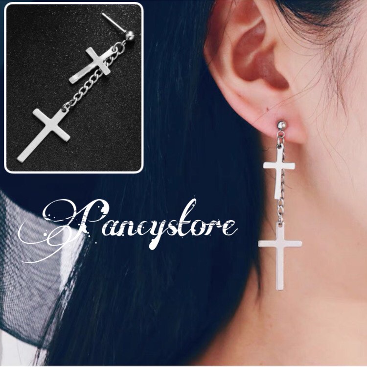 khuyên tai bông tai titan nam nữ xỏ dây xích thánh giá