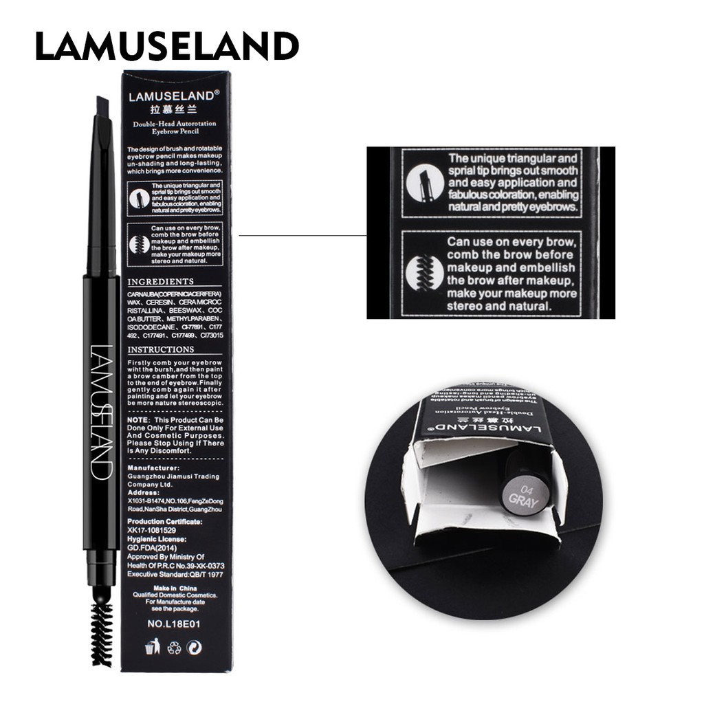 Chì kẻ mày LAMUSELAND L18E01 lâu trôi cao cấp 0.3g