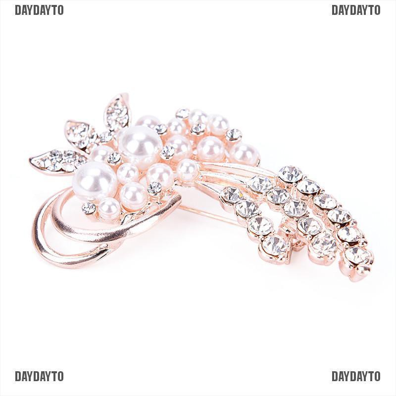 Trâm Cài Áo Hình Hoa Đính Ngọc Trai Giả Thời Trang Vintage