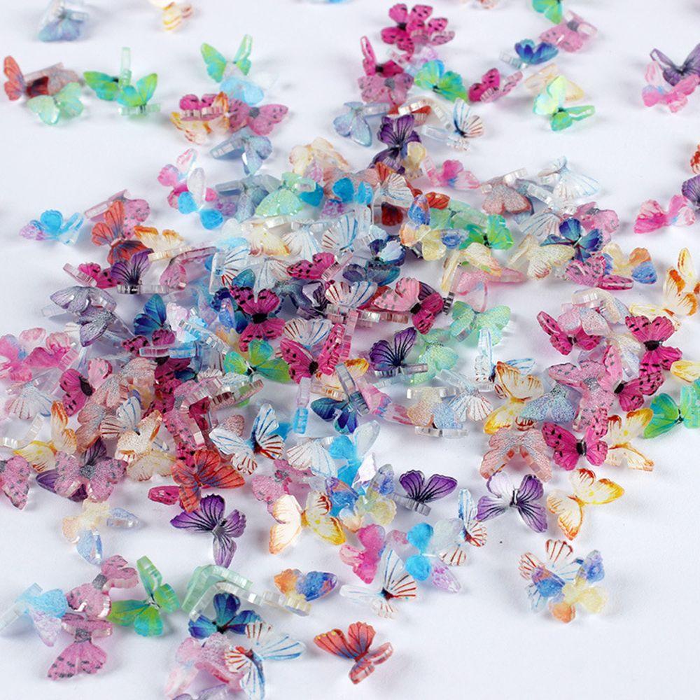 Phụ Kiện Trang Trí Móng Tay Hình Bướm 3D Bằng Resin Màu Gradient Thời Trang|Phụ Kiện Trang Trí Móng Tay DIY Xinh Xắn