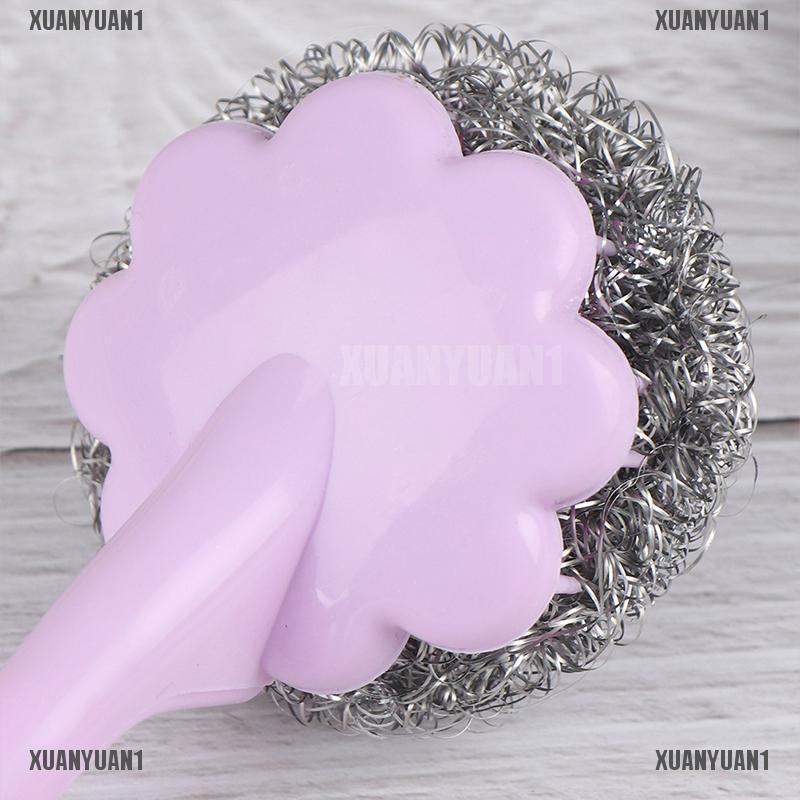 [XUANYUAN1] Bàn Chải Bóng Sợi Thép Không Gỉ Với Tay Cầm Dài Cho Nhà Bếp