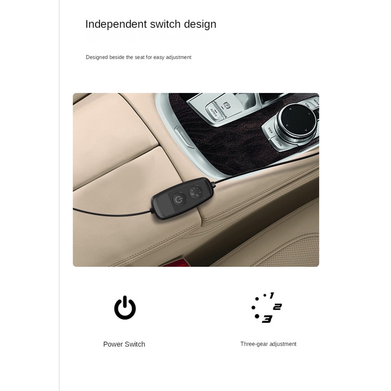 Quạt Làm Mát Không Cánh 3 Tốc Độ Tùy Chỉnh Sạc Usb Cho Ghế Ngồi Xe Hơi / Văn Phòng / Nhà Cửa