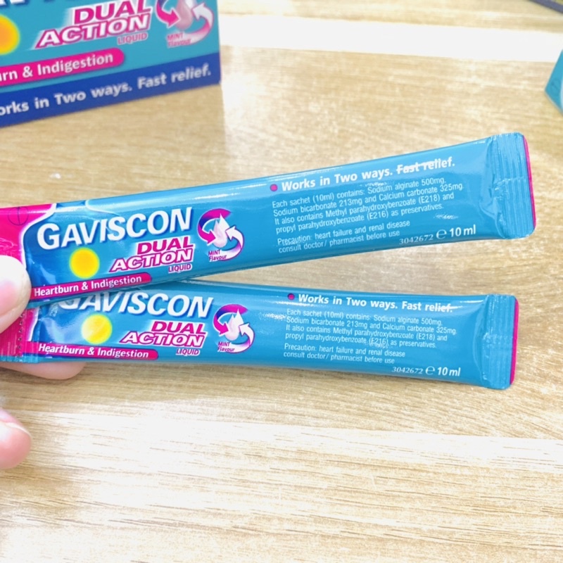 Gaviscon Dual Action Hồng Giảm Trào Ngược Dạ Dày 10ml
