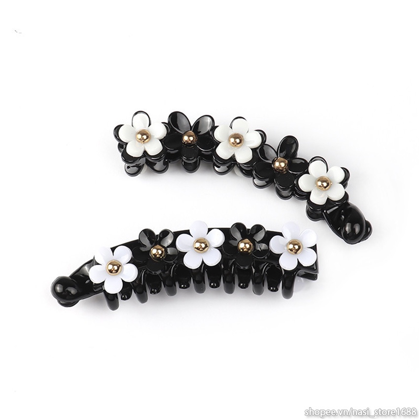 Kẹp tóc nữ Hàn Quốc gắn hoa xinh xắn dễ thương - kẹp dọc - NASI Store