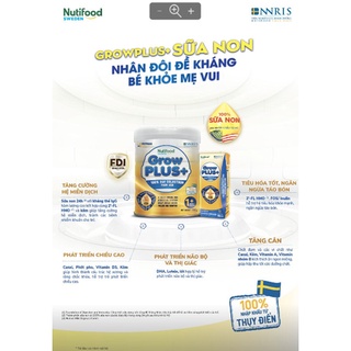 (HSD T2-2027) Sữa Bột Vàng Nutifood GROW PLUS 0+ 400g (Sữa Non).