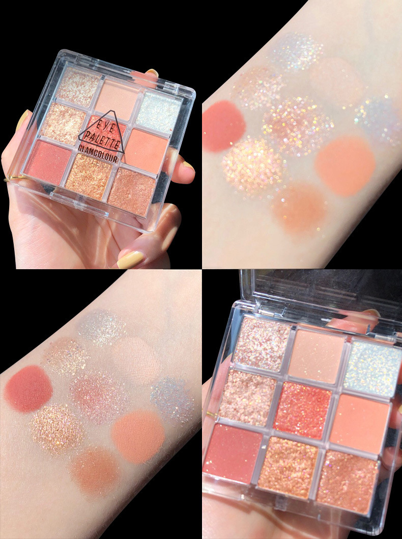 Bảng Mau Măt Khay Trang Điểm Chín Màu Sequins Ngọc Trai Long Lanh Không Thấm Nước Trong Siêu Lửa | BigBuy360 - bigbuy360.vn