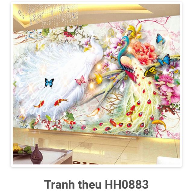 Tranh thêu kín phu thê viên mãn hh0883(194*96) hh0882(148×74)