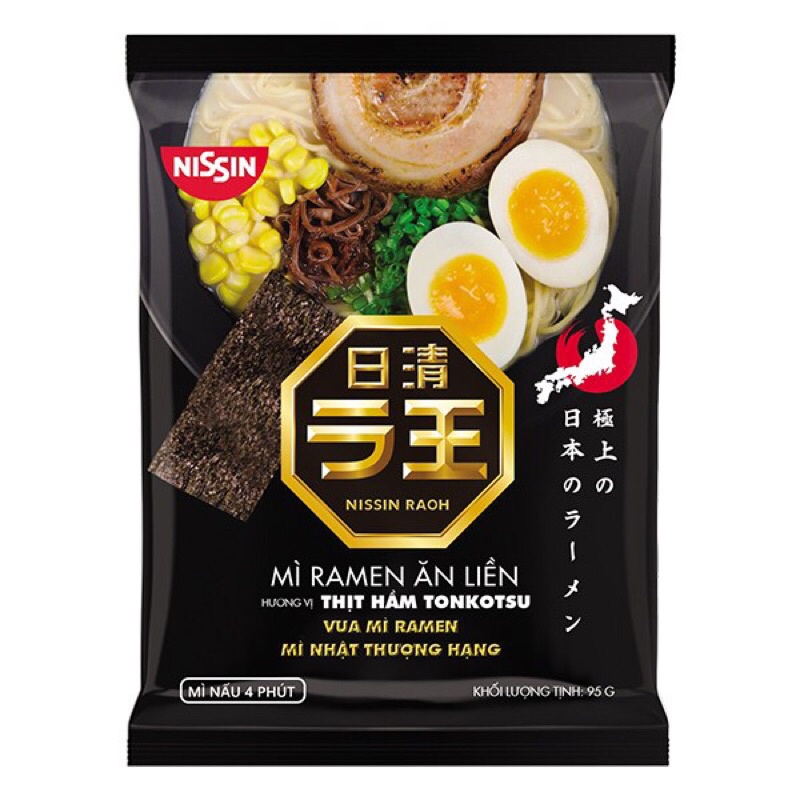 Mì Ramen Nissin Gói 95G Vị Thịt Hầm Tonkotsu | Nước Tương Nhật