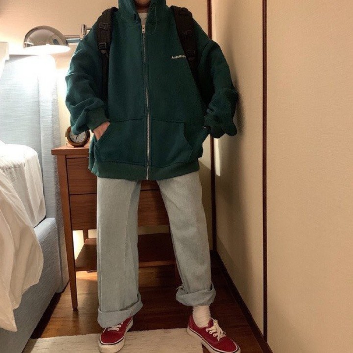 Áo Khoác Nỉ Hoodie Form Rộng Unisex Nam Nữ In Chữ ANES Phong Cách Hiphop Chuẩn Tay Bồng RÔ STORE AK15 | BigBuy360 - bigbuy360.vn