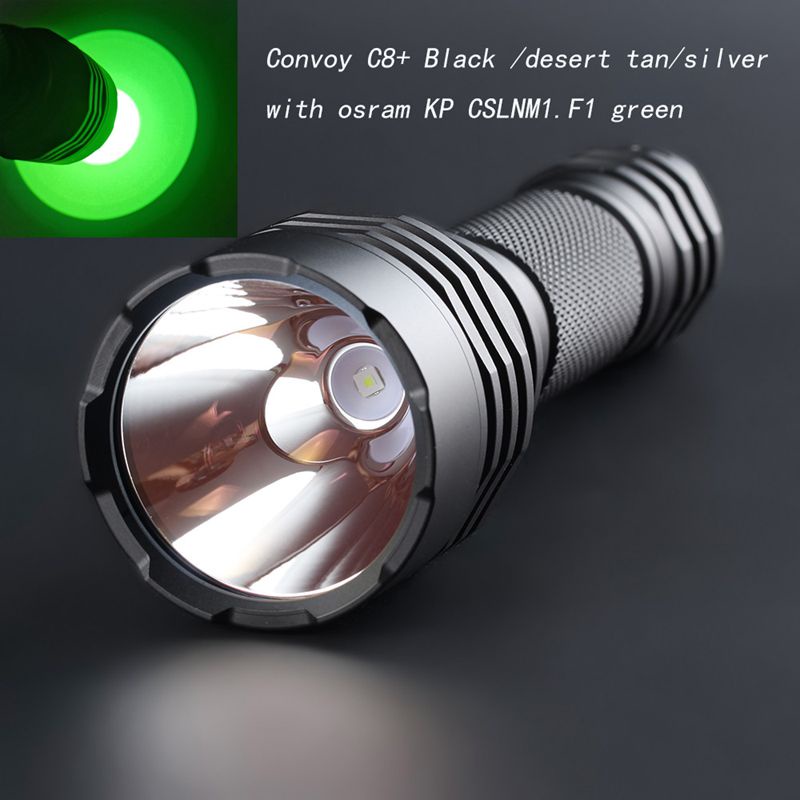 Đèn Pin Convoy C8 + Osram KP CSLNM1.Đèn Pin LED F1 Màu Xanh Lá Cây