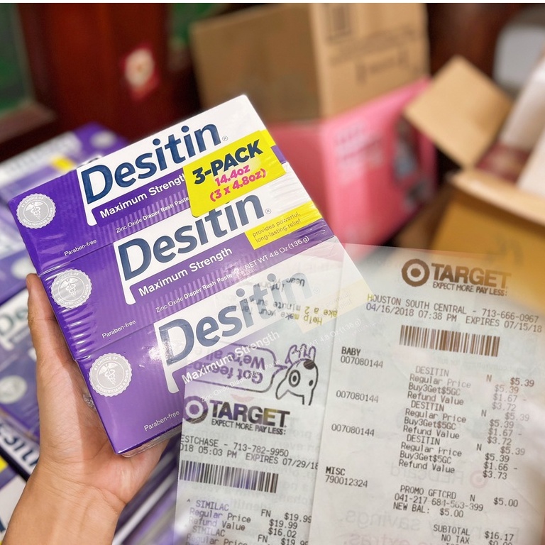 Kem ngừa hăm Desitin Xanh/Tím của Mỹ