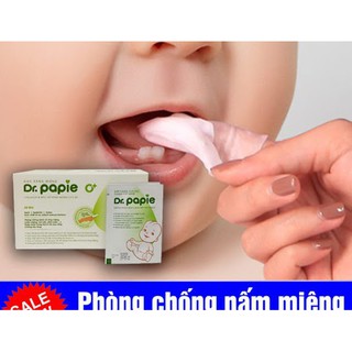 GẠC RƠ LƯỠI Dr PAPIE vệ sinh răng miệng cho bé 1 hộp 30 gói