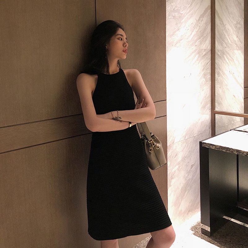 Đầm không tay dệt kim phong cách Hàn Quốc thanh lịch | BigBuy360 - bigbuy360.vn