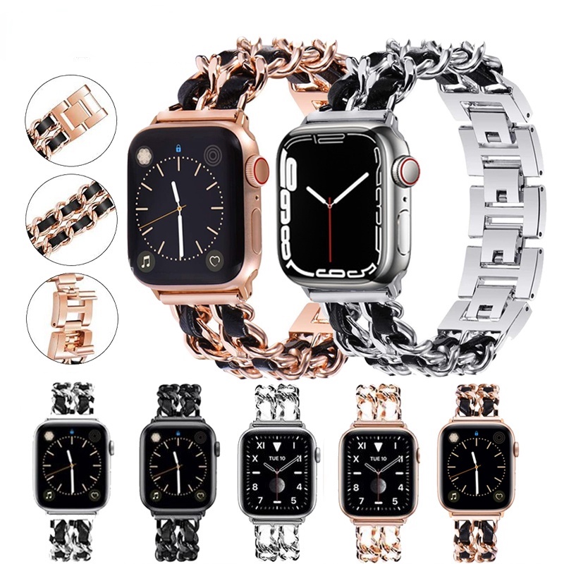 Dây Đồng Hồ Bằng Thép Không Gỉ 40mm 44mm 41mm Dành Cho iWatch 7 6 5 SE 4 3 2 38mm 42mm 45mm T500