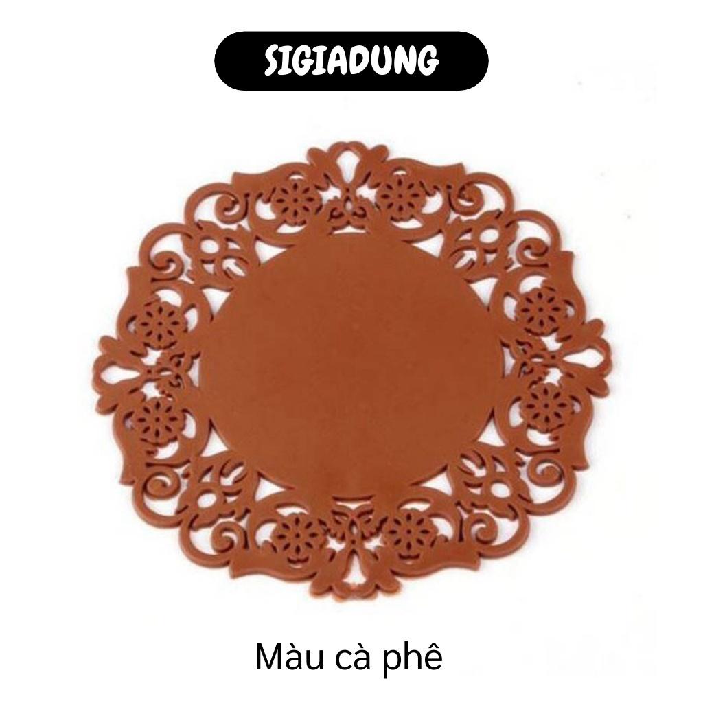 [SGD] Đế Lót Ly - Miếng Lót Nồi, Chén Bát Dĩa Silicone Họa Tiết Hình Hoa Cách Nhiệt  1029