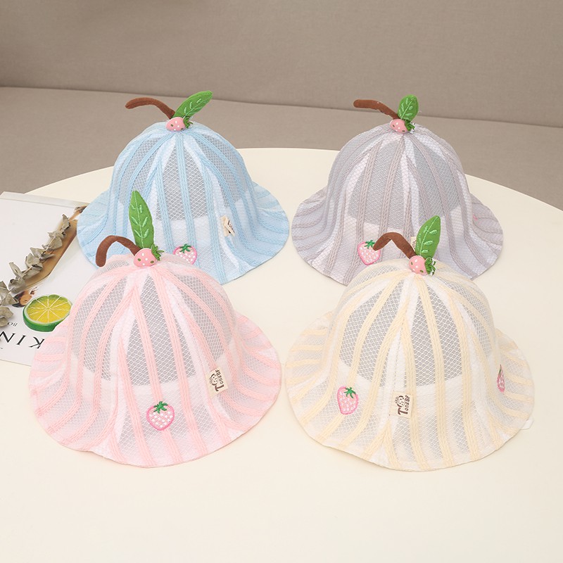 Mũ vành tròn dạng lưới cực xinh hình hoa quả cho bé từ 1-2 tuổi