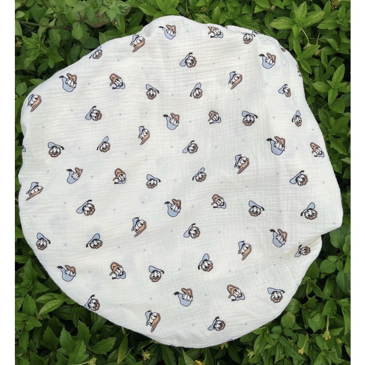 vải xô muslin cao cấp 2 lớp siêu mềm mịn gấu nâu trái tim