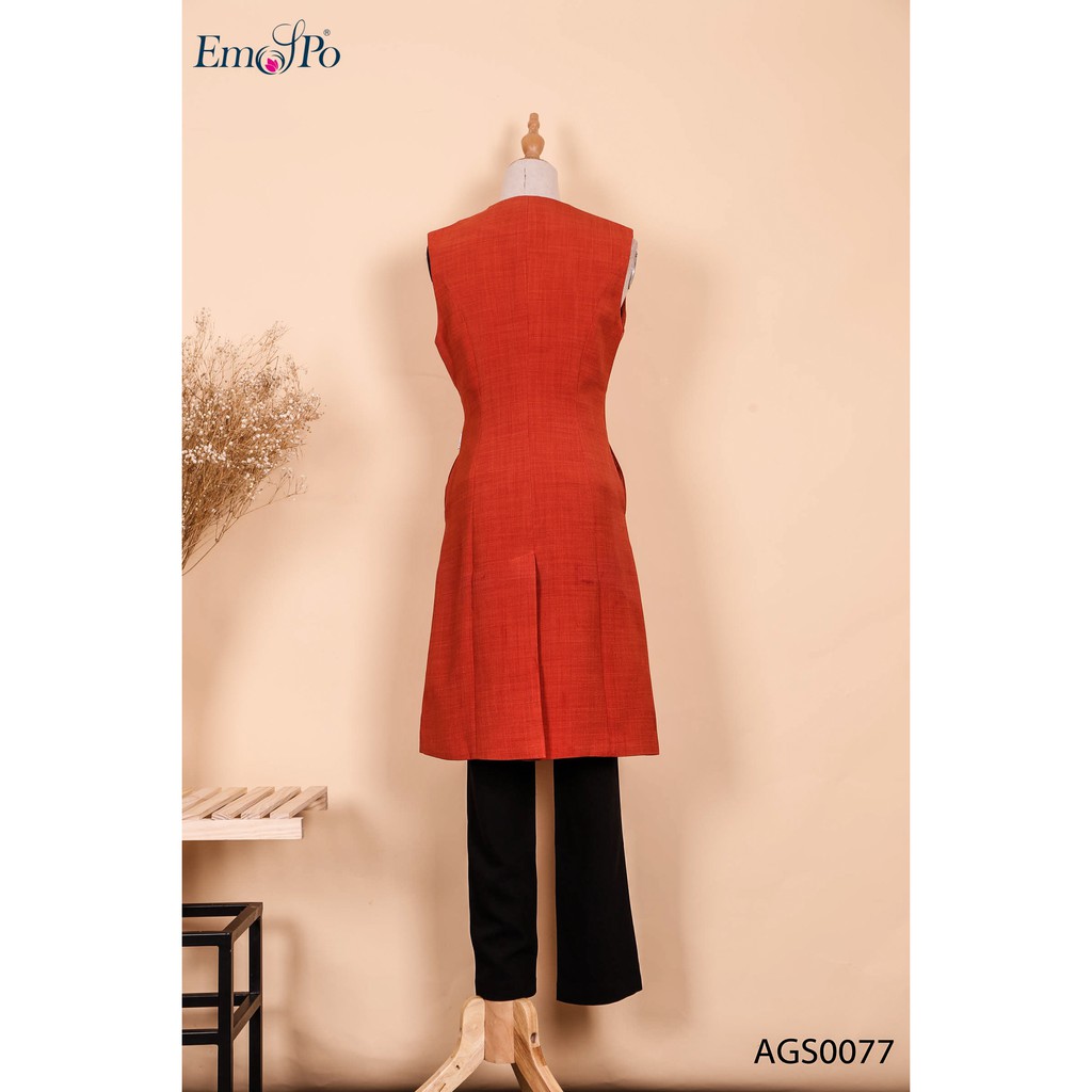 Áo vest gile dáng dài AGS0077 Emspo (Rêu, Cam)