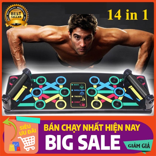 Dụng cụ hít đất tập chống đẩy đa năng 14 trong 1 Push up Board, hướng dẫn tập gym tại nhà -theductainha