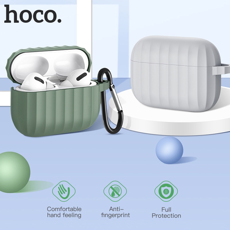 Vỏ bọc bảo vệ hộp sạc tai nghe bluetooth HOCO. WB20 bằng silicone mềm kèm móc khóa thích hợp cho Airpods Pro TWS