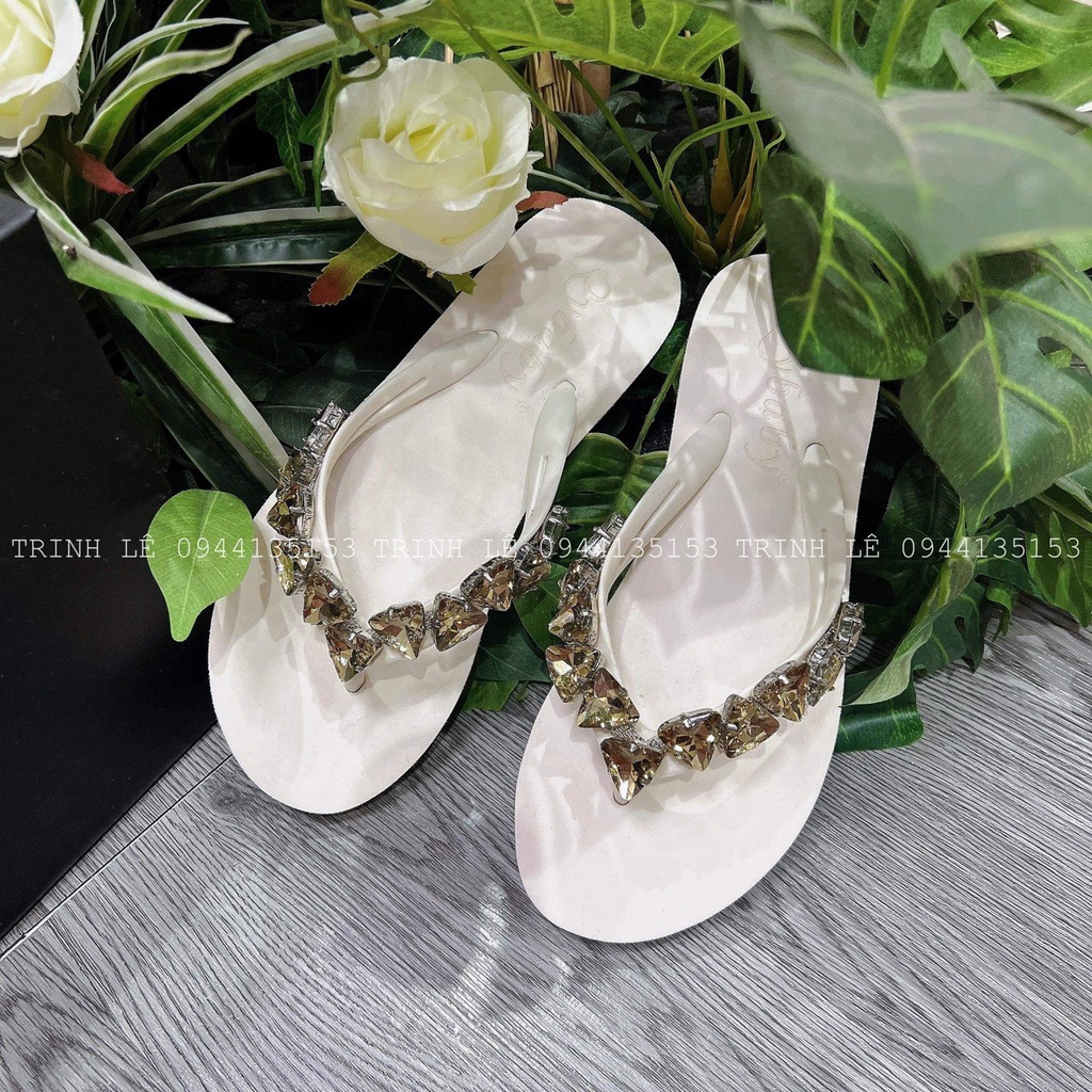 Dép Xỏ Ngón , Dép Kẹp Nữ Đính Đá Cao 2cm QC Cao Cấp 2022 TRINH LÊ SHOP GIÀY DÉP