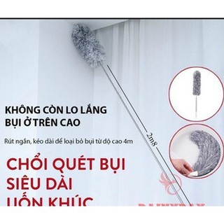 Chổi quét bụi phất trần quét tất cả loại bụi trong nhà điều chỉnh dài ngắn dễ dàng(70cm-2,5m)