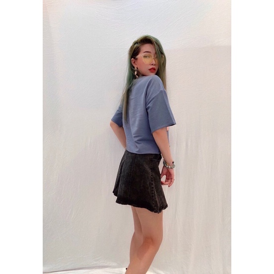 Áo thun cánh dơi form croptop rộng in Khủng Long Together vnxk