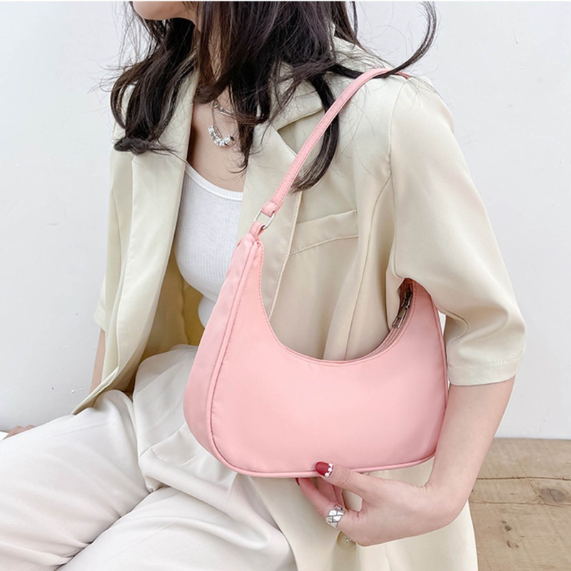 Túi đeo vai mini bằng nylon họa tiết Hobo dễ thương cho nữ