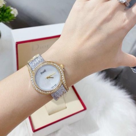 Đồng hồ Piaget nữ dây nhuyễn mặt khảm trai sang trọng quý phái