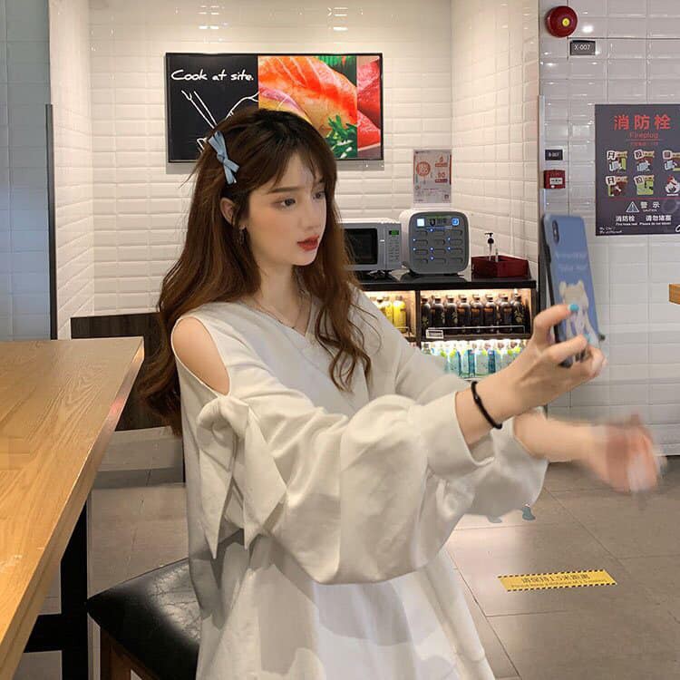Áo sweater nữ TAY PHỒNG NƠ phom to chất nỉ dày dặn giá siêu rẻ A10D | BigBuy360 - bigbuy360.vn