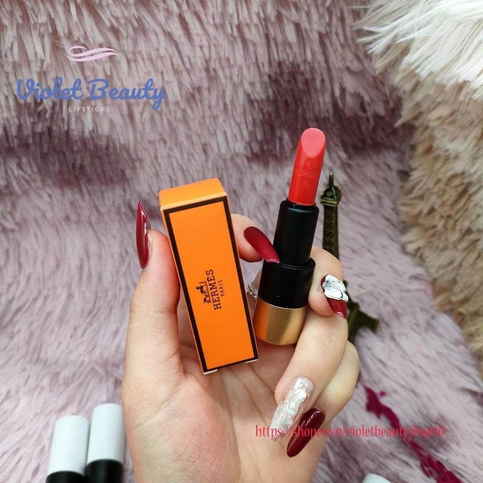 Son Hermes Satin Lipstick minisize 1.2g thiết kế biểu tượng siêu sang chảnh với bờ môi mềm mại bền màu