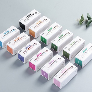 Set 10 cuộn băng dính washi tape đường viền cầu vồng trang trí planner, scrapbook