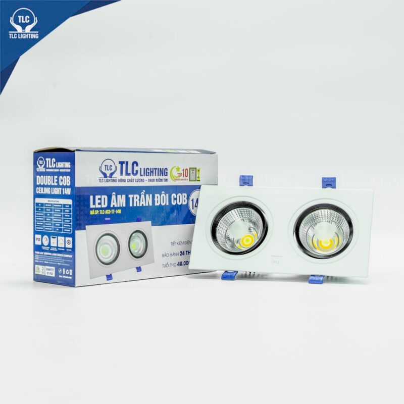 Đèn led âm trần đôi - Đèn LED Âm Trần COB TLC Lighting Siêu Sáng, Siêu Tiết Kiệm, Tháo Lắp Dễ Dàng - Bảo Hành Uy Tín