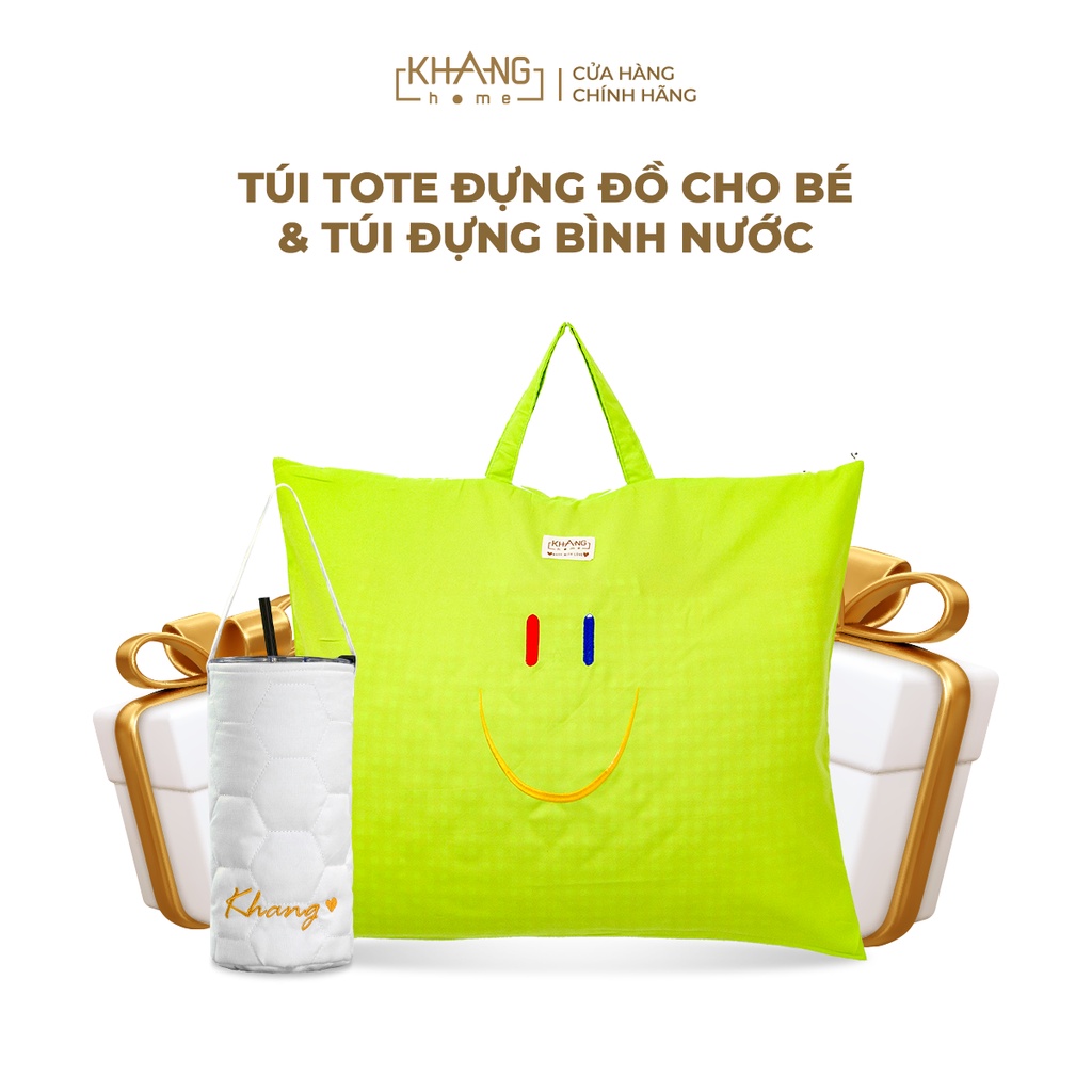 Combo Túi Đựng Bình Nước Và Túi Tote Cho Bé Khang Home