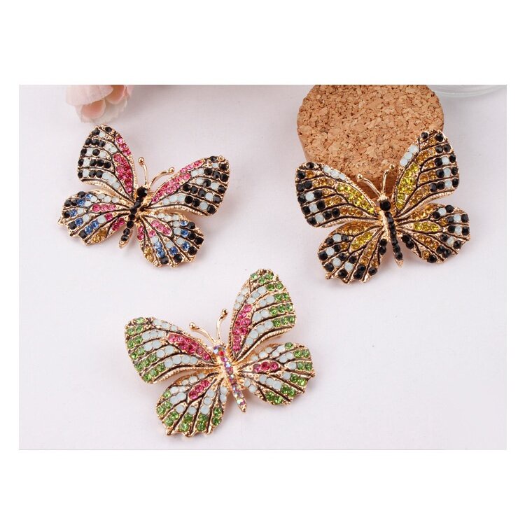 Ghim CàI ÁO HìNh Bươm BướM ĐíNh Kim Cương Giả NhiềU MàU SắC