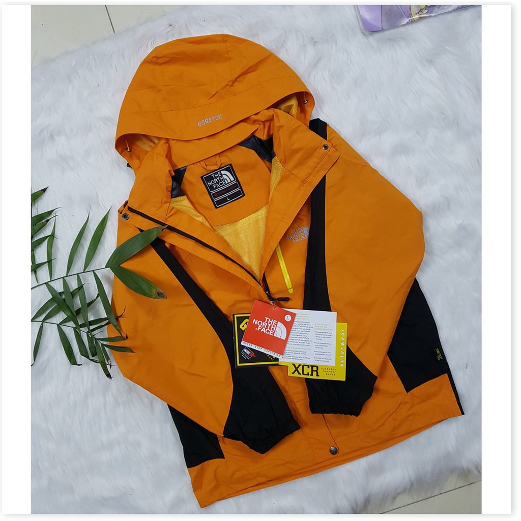 XẢ KHO THANH LÝ Sẵn hàng - Áo gió cao cấp TNF 2 lớp Màu cam vàng - Acx23 ☭