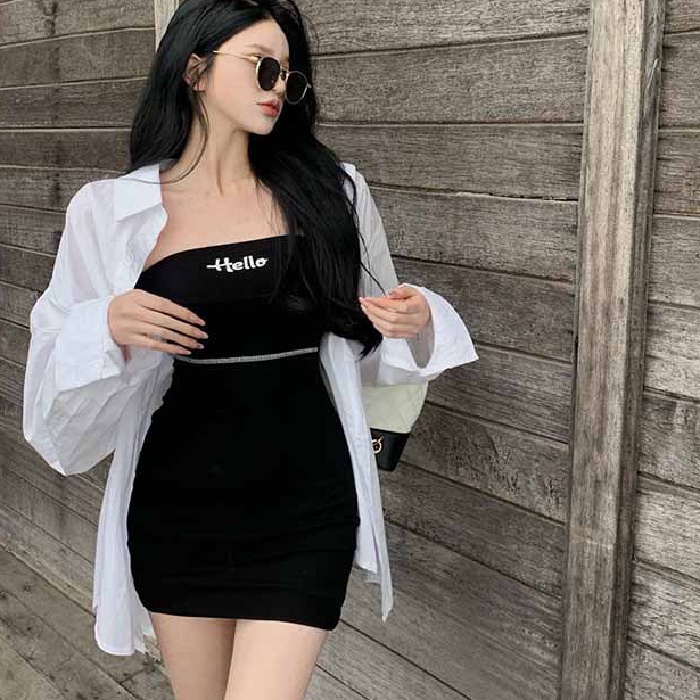 Đầm/ Áo sơ mi PERTY chống nắng phong cách thời trang Hàn Quốc dành cho nữ