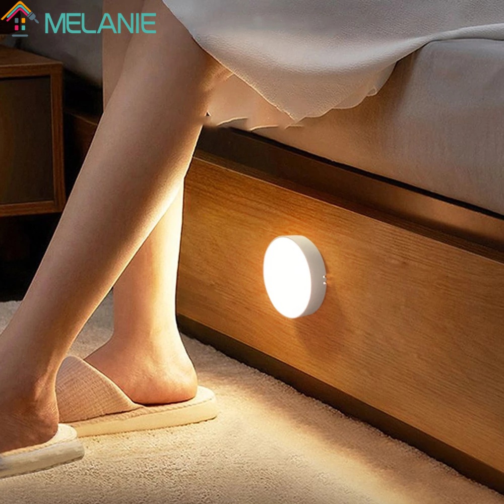 Đèn Led Tròn 8 Bóng Cảm Ứng Chuyển Động PIR Tự Dính Không Dây Có Thể Sạc Lại Bằng Cổng USB Trang Trí Cầu Thang / Phòng Tắm / Nhà Bếp