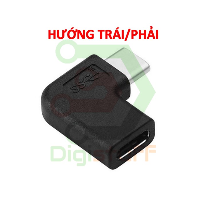 Đầu nối USB Type C vuông góc - chuyển sang cáp USB Type C vuông góc hỗ trợ sạc siêu nhanh cho Samsung