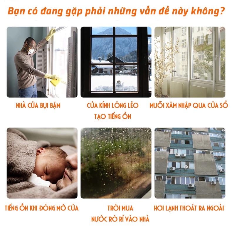 Ron Khung Cửa 6mm Cao Su Dán Lấp Kín Khe Hở Giữ Nhiệt Ngăn Bụi và Côn Trùng Legaxi