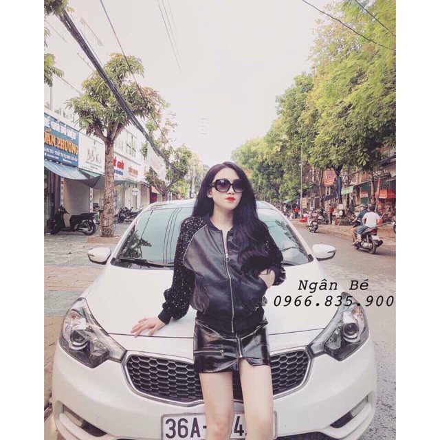 Áo khoác da phối kim tuyến