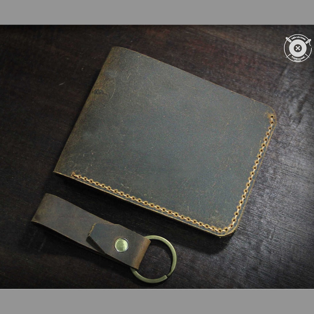 Ví da nam, Ví Ngang MiNi DA BÒ THẬT 100% Kiến Leather