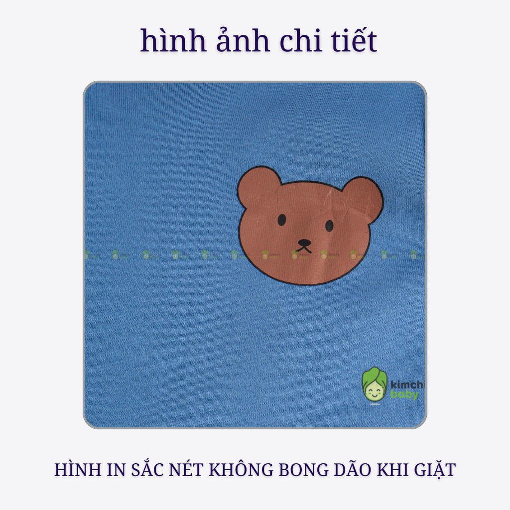 Bộ Dài Tay Cho Bé Gái, Bé Trai Minky Mom Vải Cotton Bozip Ngực In Gấu Teddy, Bộ Quần Áo Trẻ Em Mặc Thu Đông MKMTD2153