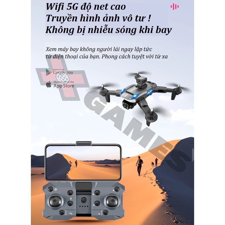 Máy Bay Điều Khiển Từ Xa 4 Cánh K8 Pro, Drone Flycam 4k Mini Giá Rẻ, Play cam, Flai Cam WiFi Pin Khỏe Bay Xa 400 Mét
