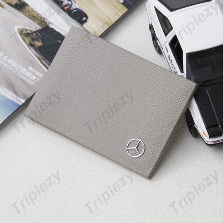 Ví da đựng thẻ/giấy phép lái xe gọn gàng in logo Mercedes Benz C200L C260L E300L thời trang