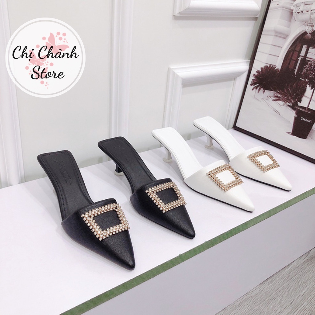 Sục Sabo Bít Mũi 3-5p Khóa Xoàn Đá Cực Sang Hàng Chuẩn Form Mang Êm Chân - Chị Chảnh Store
