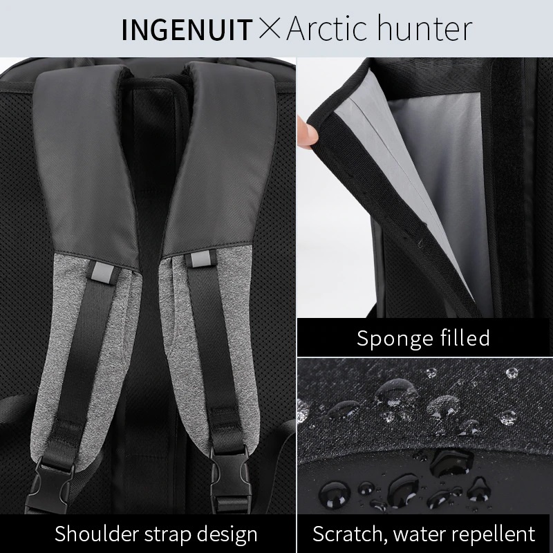 Balo cao cấp Arctic Hunter B00227 chính hãng kích thước 18 inch, có khóa mở rộng như vali, ngăn chứa đồ rộng chống nước